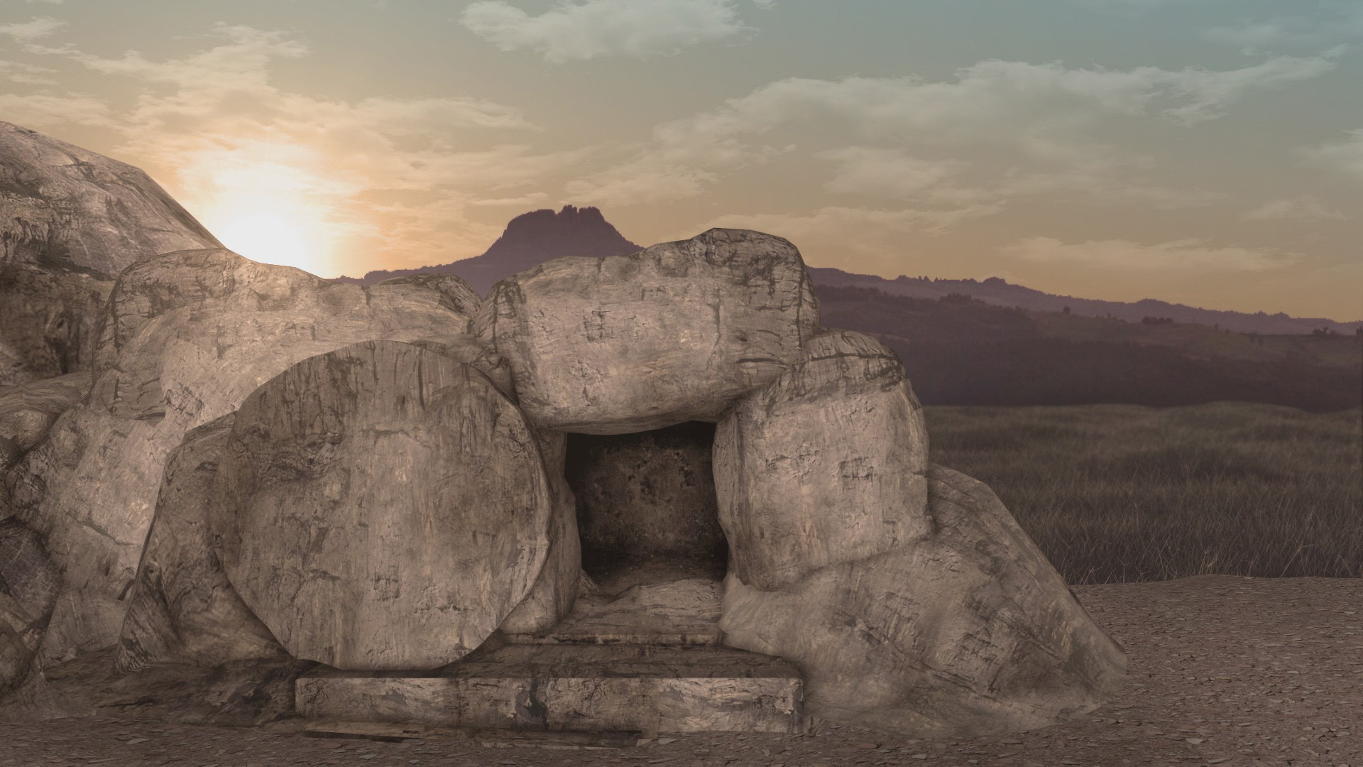 Easter Tomb Of Jesus | Motion Video Background, image size:1920x1080