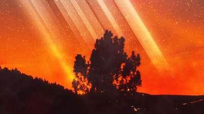 Galaxy Rays Firey Sky