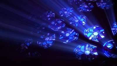 Modern Glass Blue Flowers