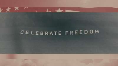 Vintage Waving American Flag Celebrate Freedom