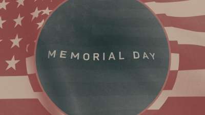 Vintage Waving American Flag Memorial Day